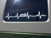 DURAFORCE EKG Heartbeat Vinyl Decal 22.5 x 4 for Wrangler TJ YJ CJ Sport Sahara SE S X