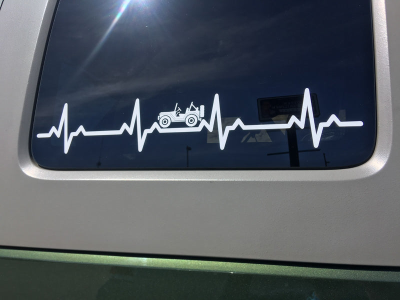DURAFORCE EKG Heartbeat Vinyl Decal 22.5 x 4 for Wrangler TJ YJ CJ Sport Sahara SE S X