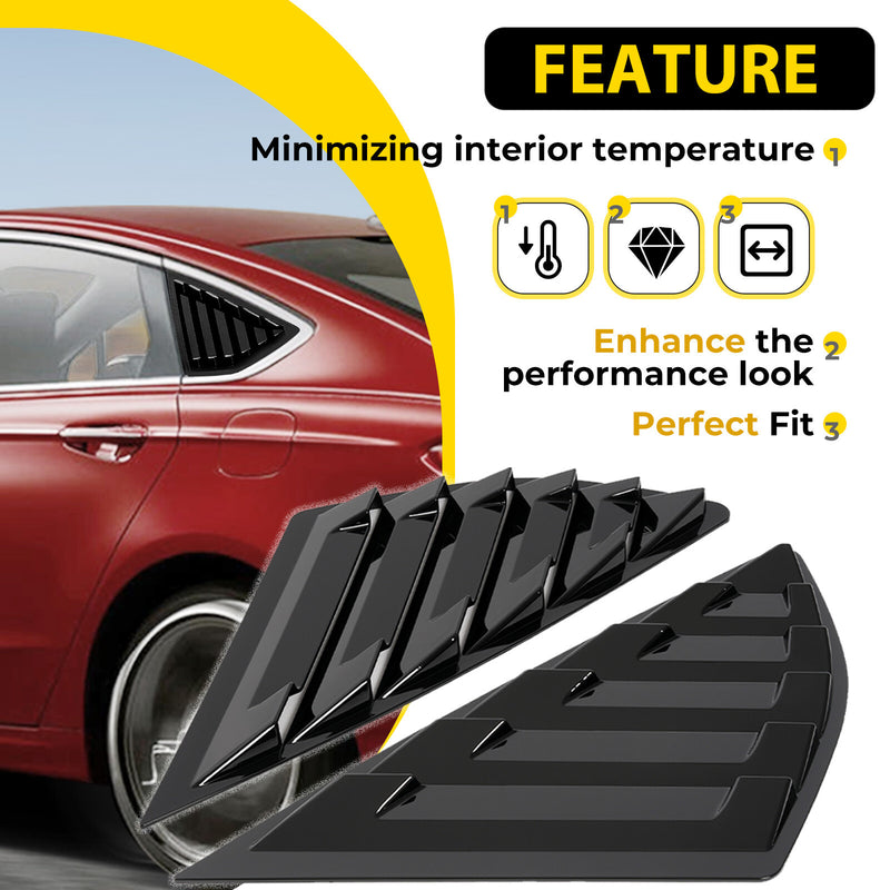 Side Quarter Window Louver Cover Scoop Vent for Ford Mondeo Fusion 2013-2020