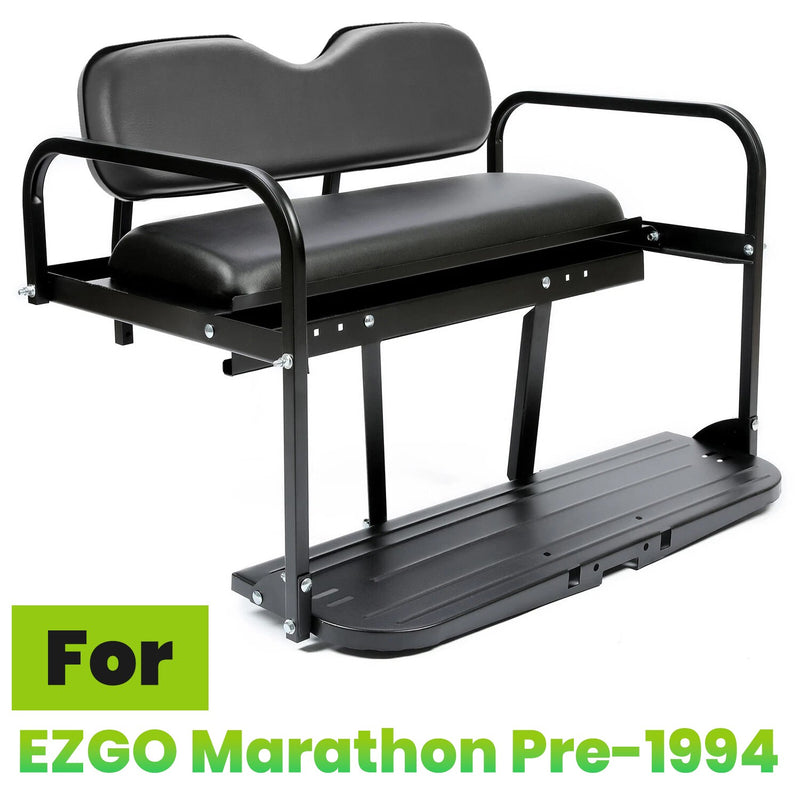 Golf Cart Flip Folding Rear Back Seat Kit Black for EZGO Marathon