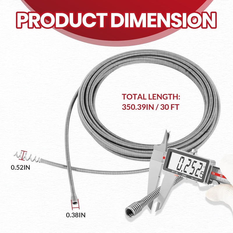 21338 Auto-Spin Drain Cable 1/4'' x 30 ft for RIDGID K-45