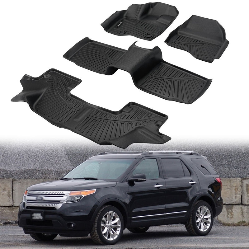 Floor Mats for 2011-2014 Ford Explorer Bench Seating 3 Rows Liners
