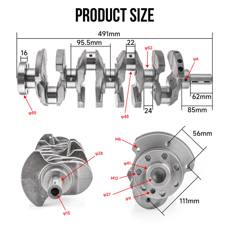 For Hyundai Santa Fe Sport 2.4L 2013-2018 Engine Crankshaft and Bearing Kits New