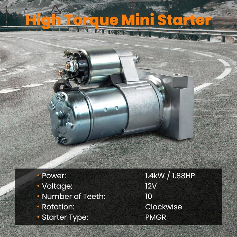 Starter Motor for Chevy SBC BBC GM Super Mini High Torque 1.4KW CW 10 Teeth