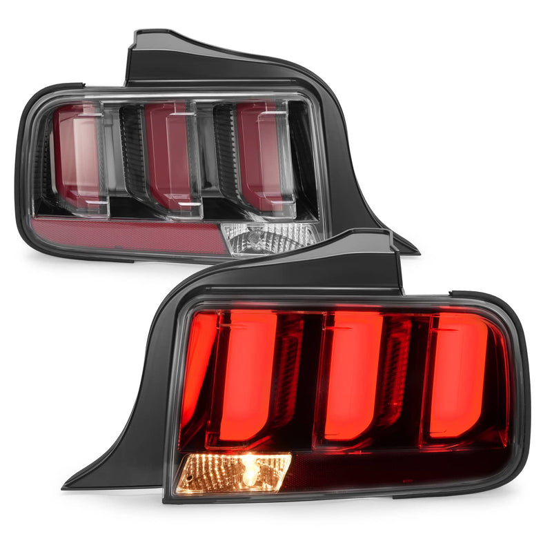 DURAFORCE Clear Lens LED Tail Lights Rear Brake Lamps for Ford Mustang 2005-2009 Set