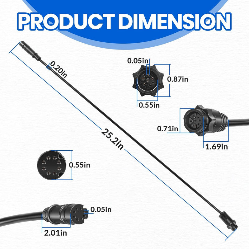 000-14068-001 7-Pin Transducer Adapter Cable for Lowrance Hook² Reveal Cruise