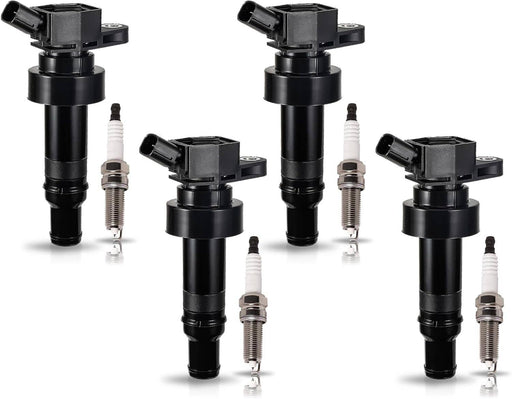 DURAFORCE 4X Spark Plug 4X Ignition Coil for Kia Rio Soul Hyundai UF652