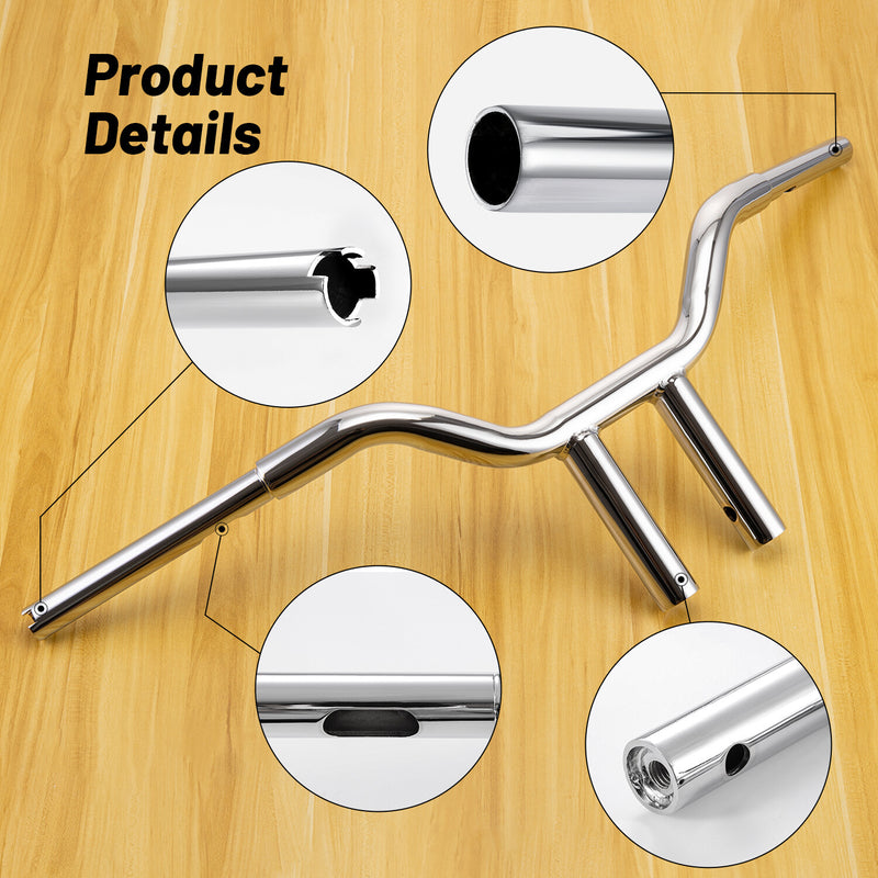 10" MX-T Bars Handlebar Chrome for Harley Softail FLS Sportster Dyna Low Rider