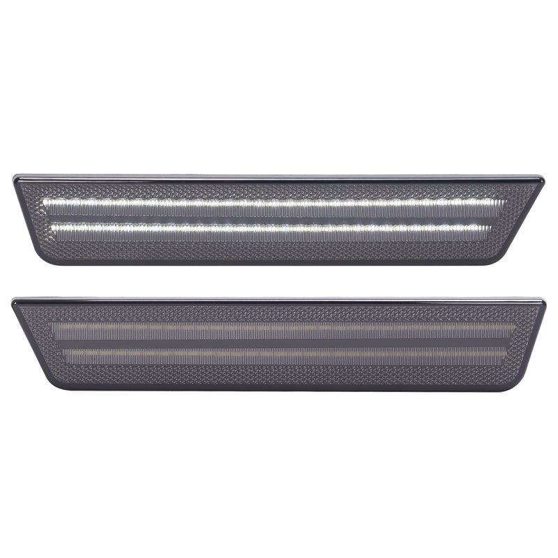White/Smoke Rear Bumper LED Side Marker Lights for Dodge Charger 2011-2014 Pair