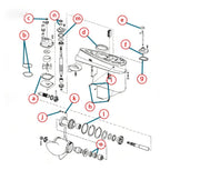 DURAFORCE 396355 Lower Unit Seal Kit for Johnson Evinrude Outboards 40HP 50HP 55HP 60HP