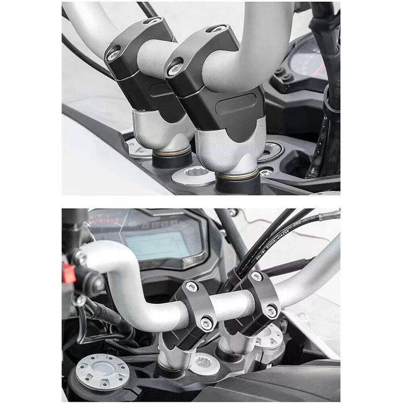 2pcs 7/8" 22mm Handlebar CNC Motorcycle Riser Mount Clamp Adapter Increased 38mm