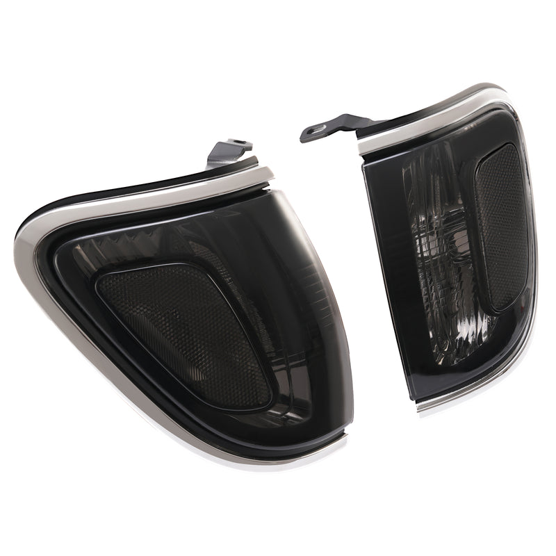 Smoke Lens Chrome Trim Corner Lights Lamps for Toyota Tacoma 2001-2004 Pair