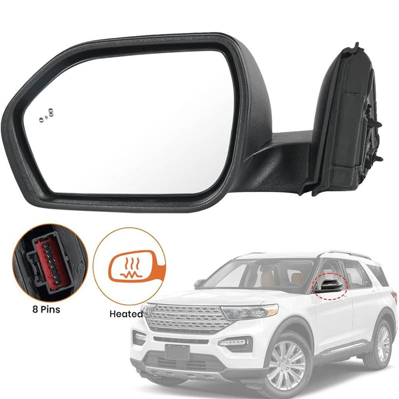 Left Power Mirror Power Heated Manual Folding for 2020-2024 Ford Explorer