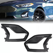 DURAFORCE Front Bumper Fog Light Lamp Grille Covers Bezel Trim for Ford Fusion 2019-2020