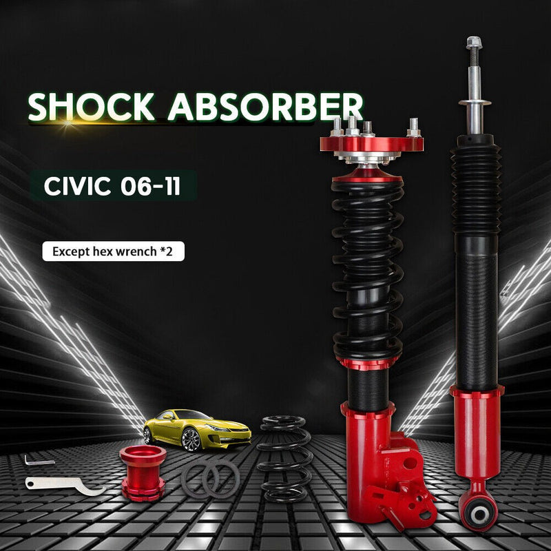 Coilovers Suspension Kit Adjustable Height Struts Shocks for Honda Civic 06-11