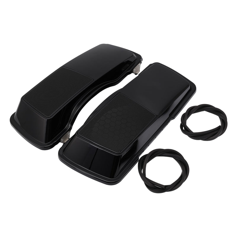 Black Saddlebag Lid Speaker Covers for Harley Touring 1993-2013 ABS Plastic