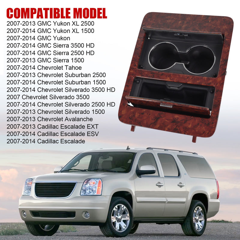 23164631 Woodgrain Console Cup Holder Storage for Chevy GMC Yukon Sierra