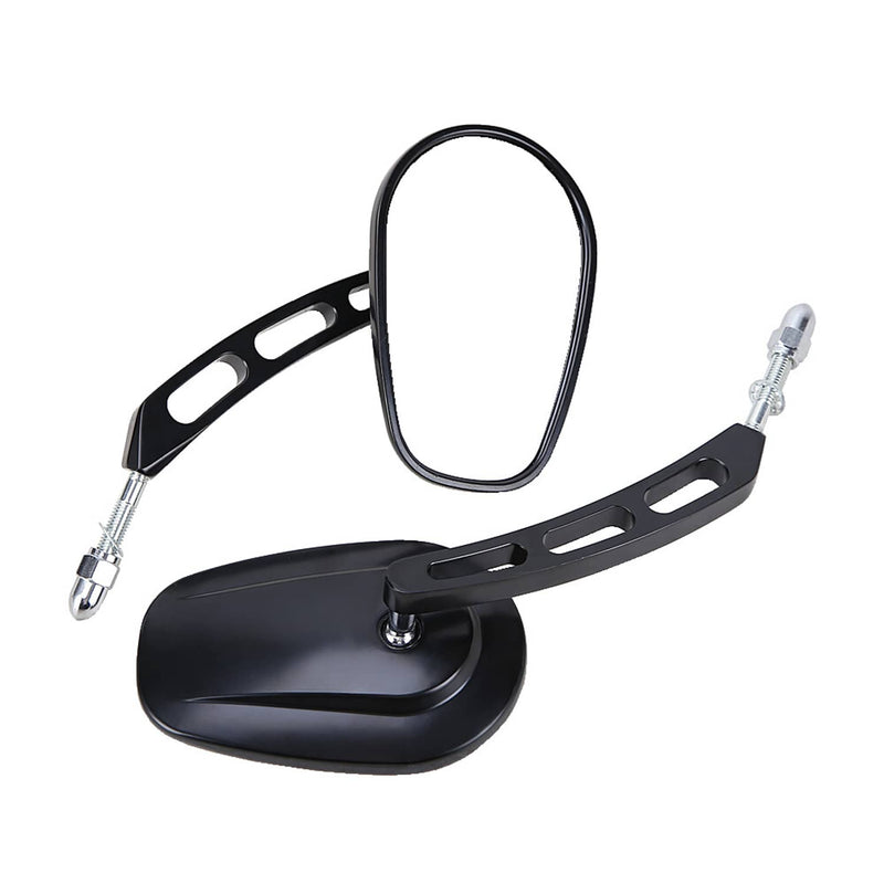 8mm Black Rear View Mirrors for Harley FLSTC FXDB Dyna FXDF Left and Right
