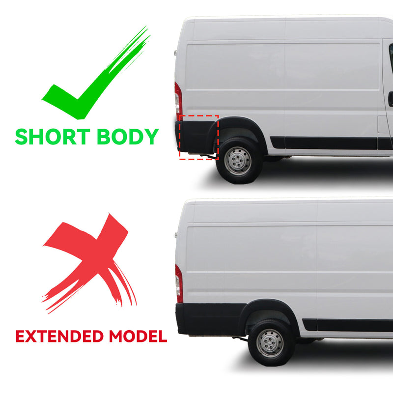 Rear Quarter Panel Bumper Flare Trim LH for RAM ProMaster 2019-2022
