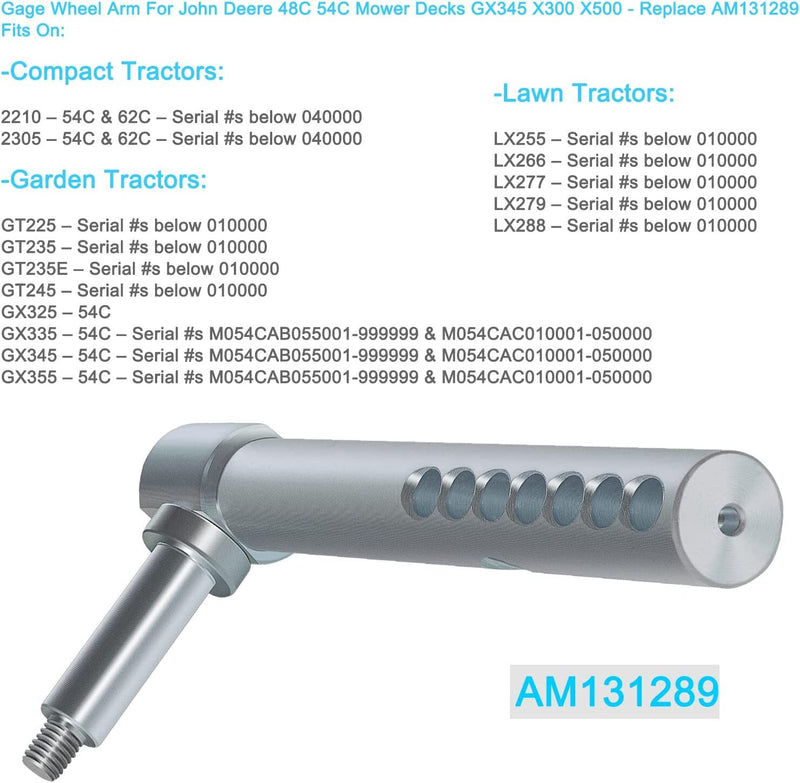 AM131289 Gauge Wheel Arm for John Deere 54-In & 62-In Mower Decks 2210 2305