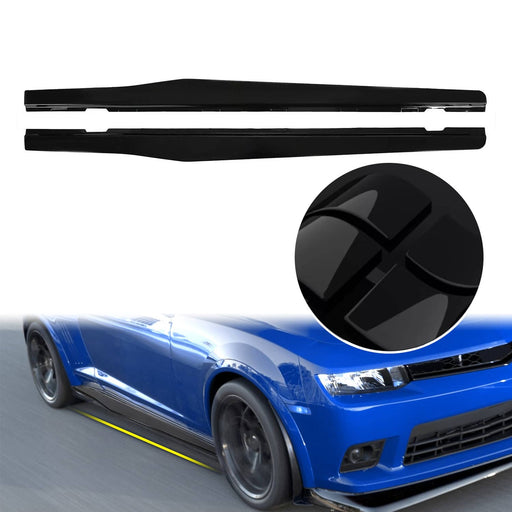 DURAFORCE Side Skirts Extension Splitter for Chevy Camaro 2010-2015 LT LS SS Glossy Black
