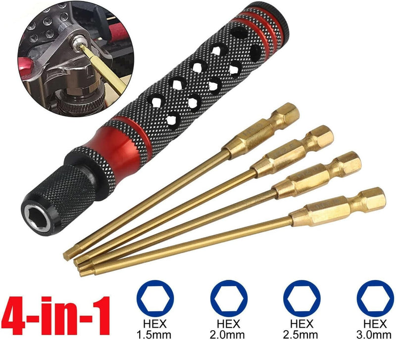 Metric Hex Head Bit Allen Set 1.5mm 2.0mm 2.5mm 3.0mm for Drill RC Car Tool Kit