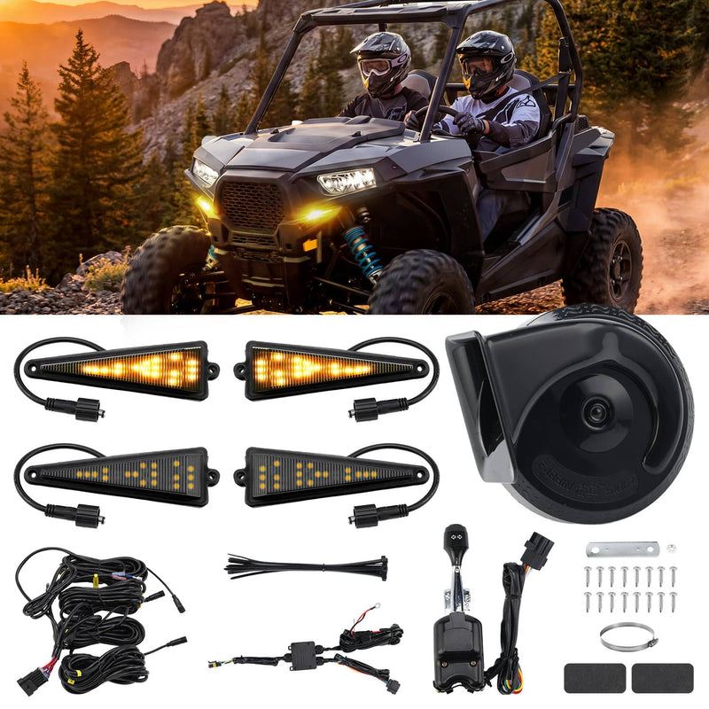 DURAFORCE No Hole UTV ATV Turn Signal Street Legal Blinker Kit for Polaris Can-Am CFMoto