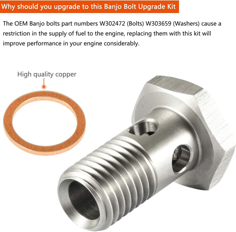 Fuel Banjo Bolt Ultra High Flow Upgrade Kit for Ford 6.0L & 6.4L Powerstroke