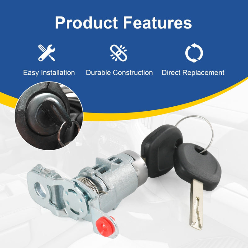 13590041 Driver Side Door Lock Cylinder w/ 2 Key for Chevrolet Silverado LHD