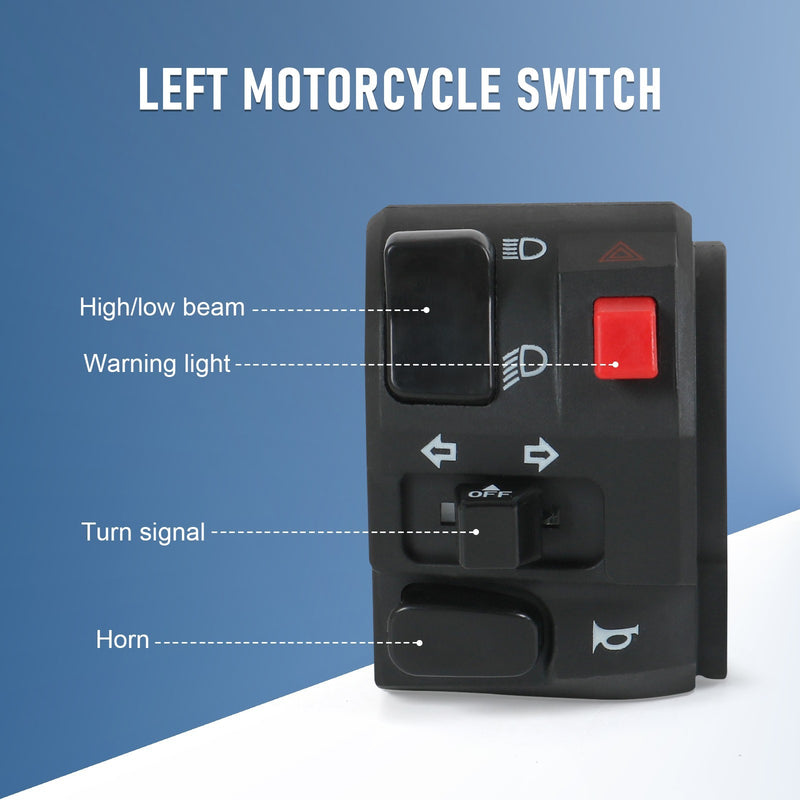 7/8" Handlebar Horn Turn Signal Fog Light Controller Switch for Motorcycle