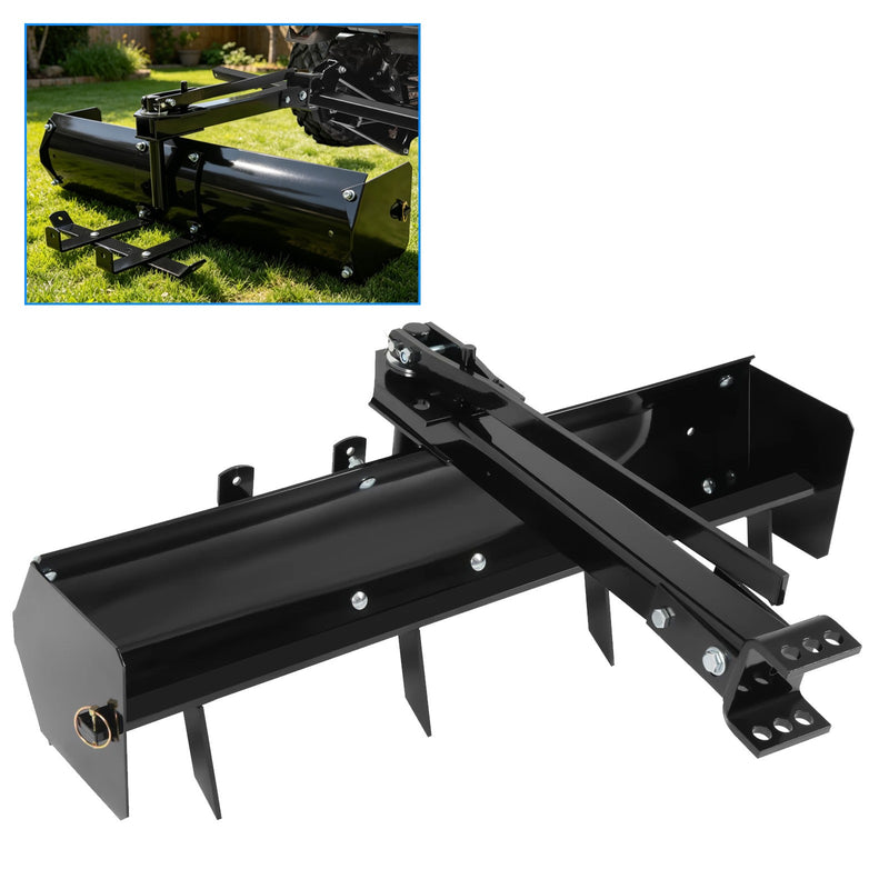 38" Tow Behind Box Scraper Blade for Universal Lawn Tractor Adjustable Grip