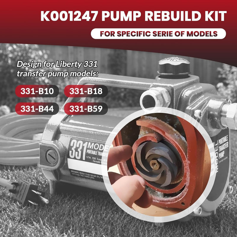 K001247 Transfer Pump Rebuild Kit for Liberty 331 Series 331-B10, 331-B18