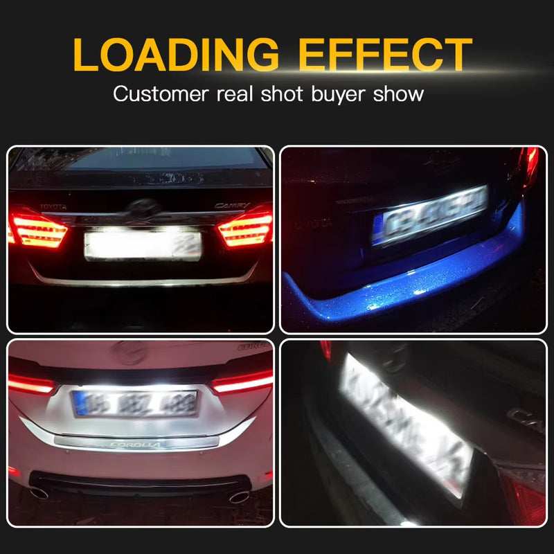 2X Rear LED License Plate Light for Toyota Camry Yaris Highlander Avalon Prius