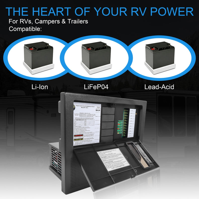 WF-8975-AD 75 AMP RV Power Converter Power Center Battery Charger for RV Camper