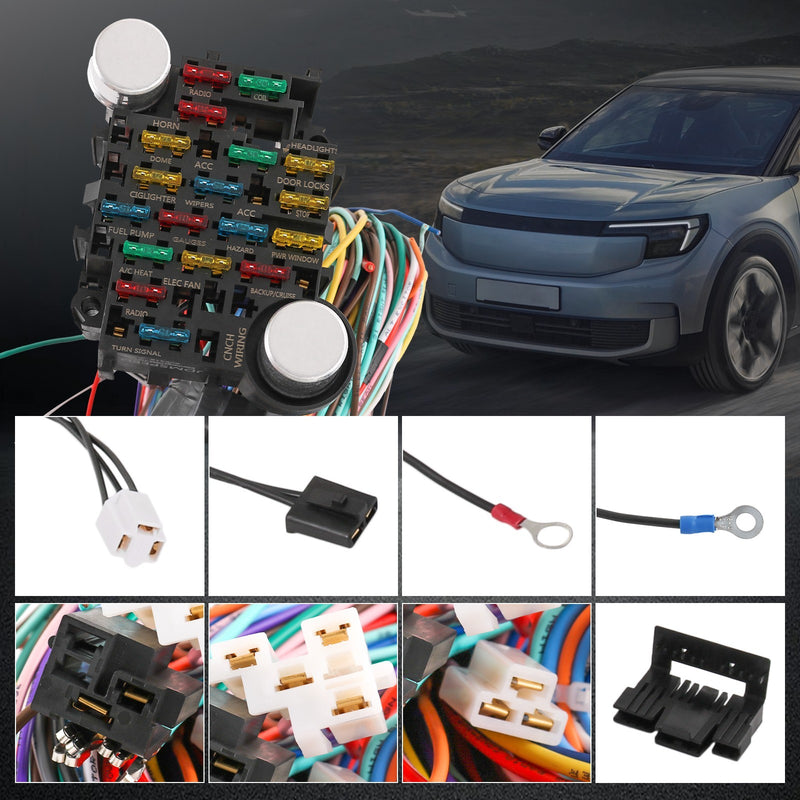21 Circuit Wiring Harness for Chevy Ford Hotrods Universal Extra Long Wire