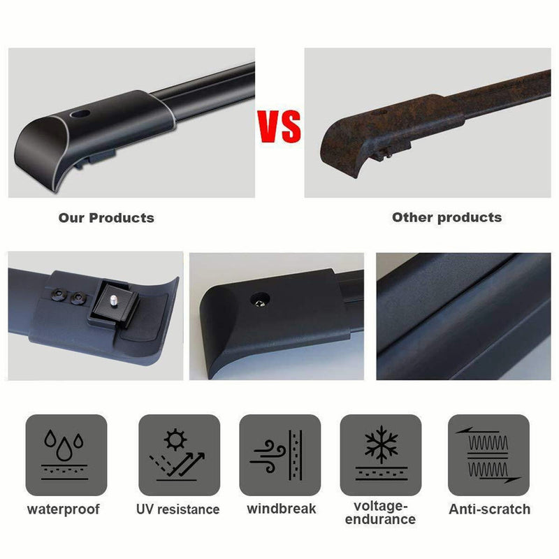 Aluminum Roof Rack Top Rail Cross Bar Pair for Honda Pilot 2003-2008