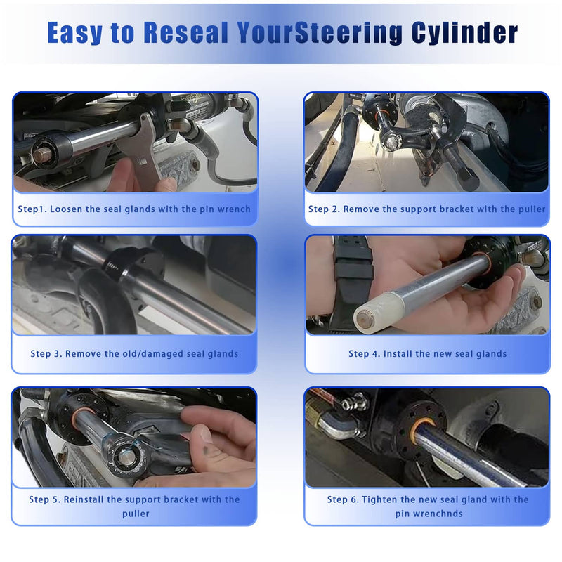 HS5157 Seastar HC5345 Front Mount Hydraulic Steering Cylinder Seals Kit
