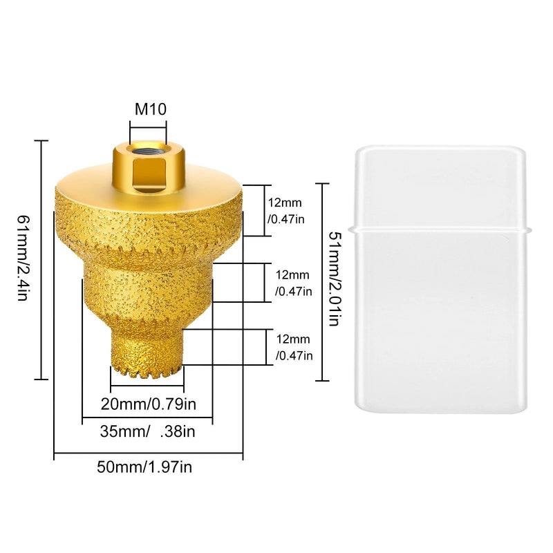 Diamond Step Pagoda Drill Bit 20/35/50mm M10 Thread Hole Opener for Tile Marble