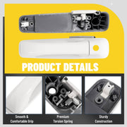 DURAFORCE Outside Door Handle White for Dodge Ram 1500 2009-2024 2500 2011-2025 4 Pcs