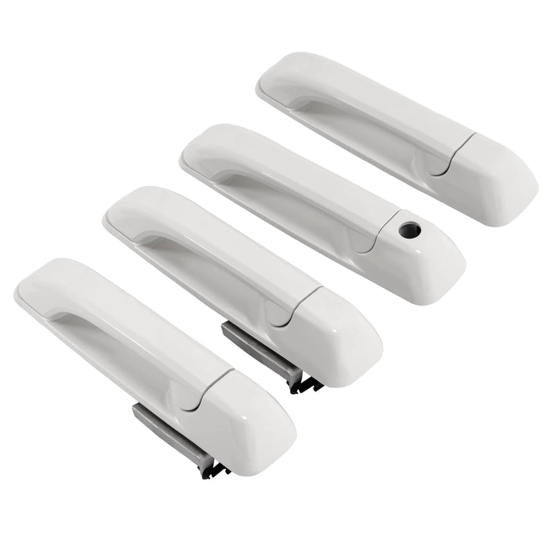 DURAFORCE Outside Door Handle White for Dodge Ram 1500 2009-2024 2500 2011-2025 4 Pcs