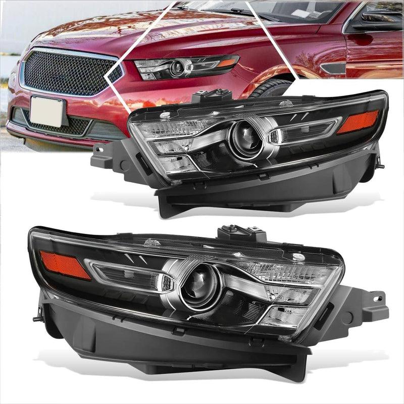 Pair Housing Amber Corner Projector Headlight for Ford Taurus 2013-2019 Pair