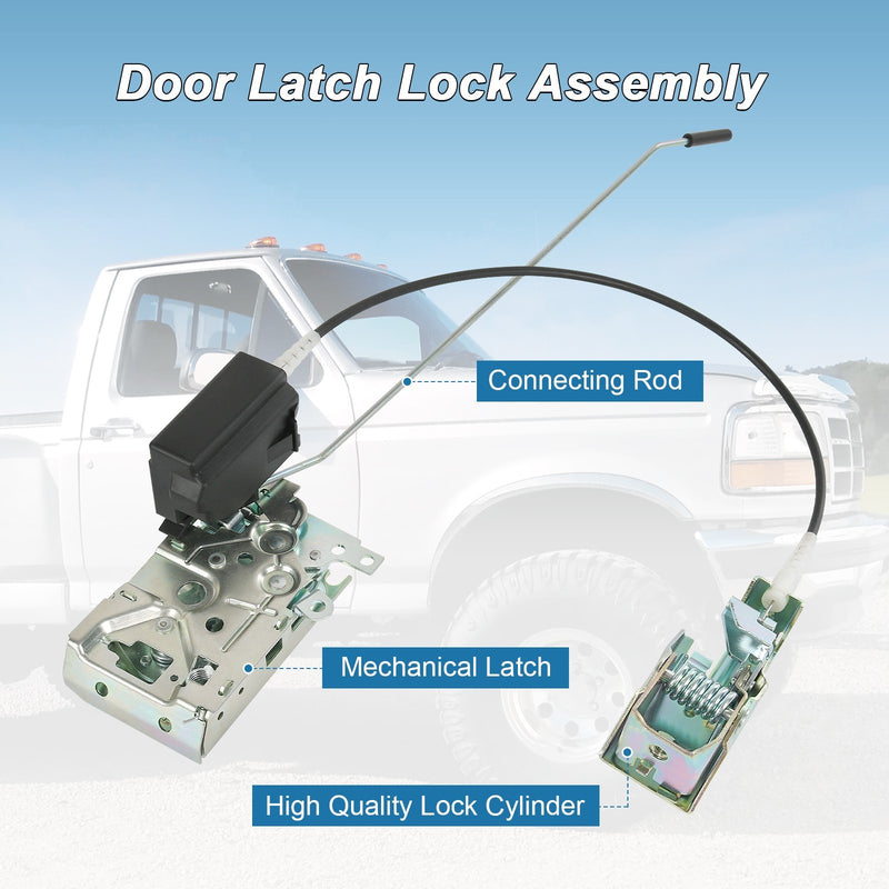 Door Lock Latch with Cable Rod Kit for Ford F-Series Front Left Right 92-97