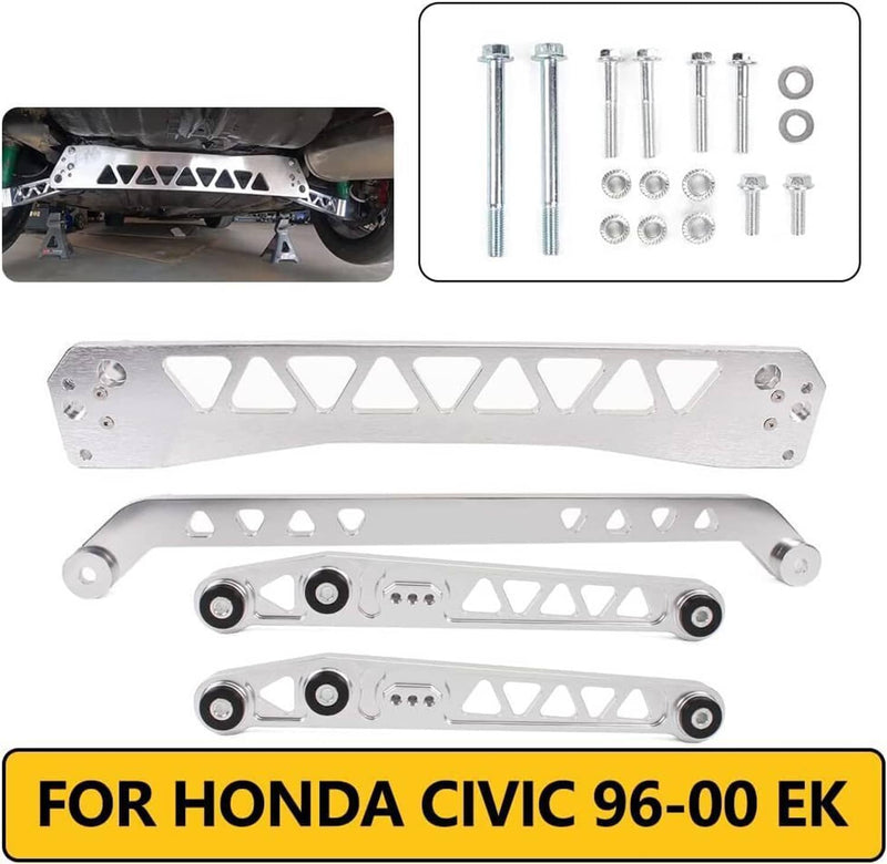 Rear Lower Control Arms Subframe Brace Tie Bar for Honda Civic EK 96-00 Silver