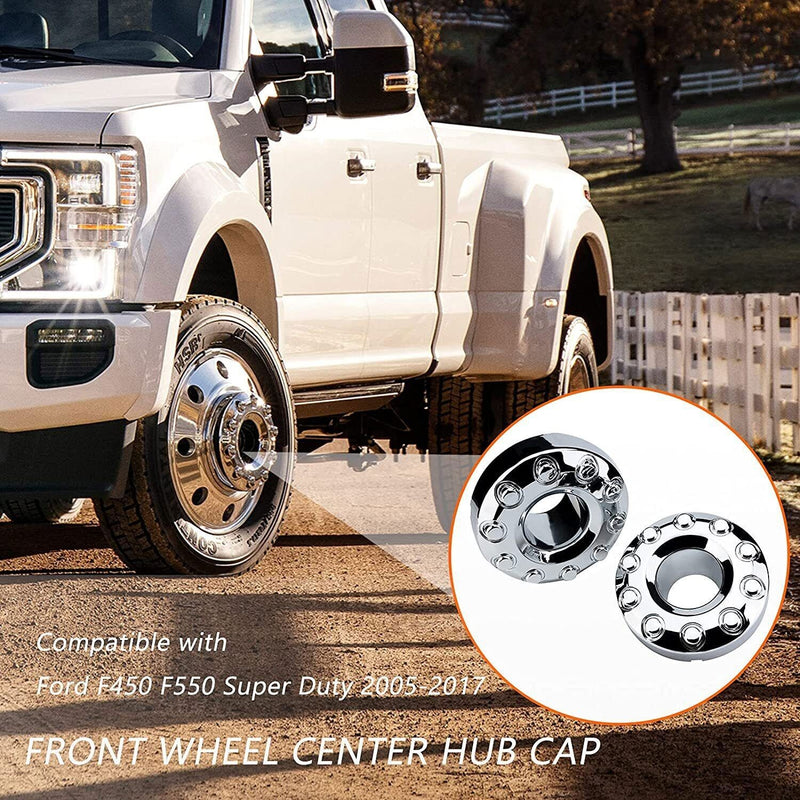 2Pcs Dually 10 Lug Wheel Center Hub Caps for Ford F450 F550 Super Duty 2005-2017
