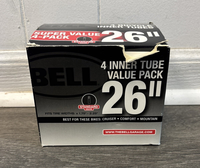 Bicycle Inner Tube for BELL 26 Inch Fits 1.75 to 2.25 Inch Tires 4 Pack