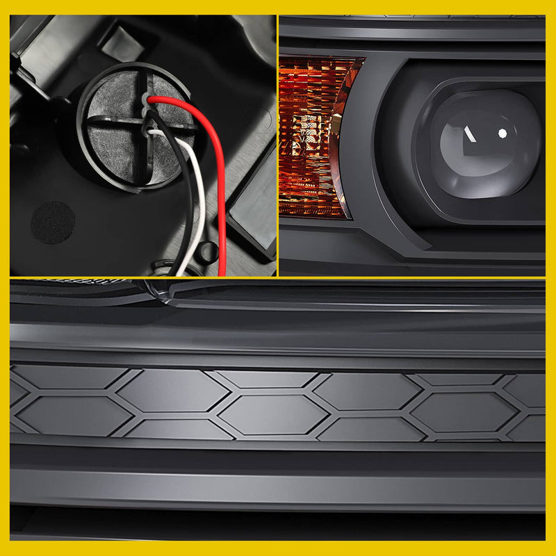 DURAFORCE Projector Headlights for GMC Sierra 1500 2500HD 3500HD 2014-2015 Pair
