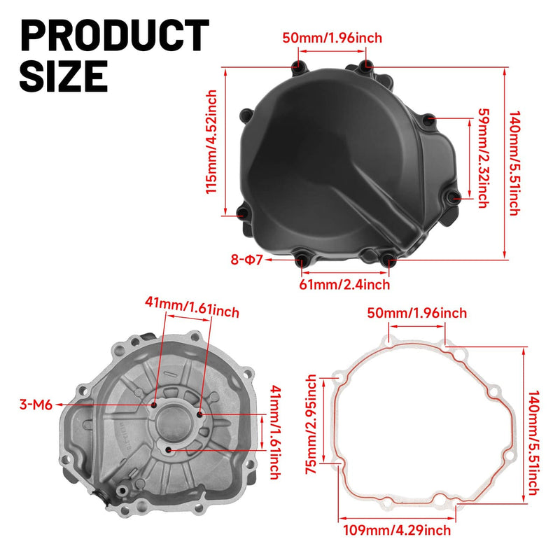 Left Side Engine Stator Cover Crankcase for Suzuki GSXR1000 2005 2006 2007 2008