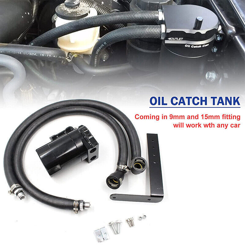 Black Oil Catch Can Separator for Ford F150 Raptor 2.7L 3.5L 5.0L