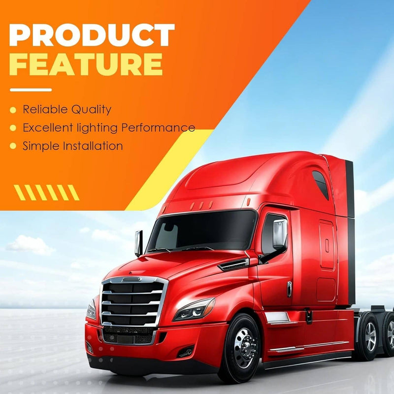 Full LED Headlights Headlamps Pair for Freightliner Cascadia Black