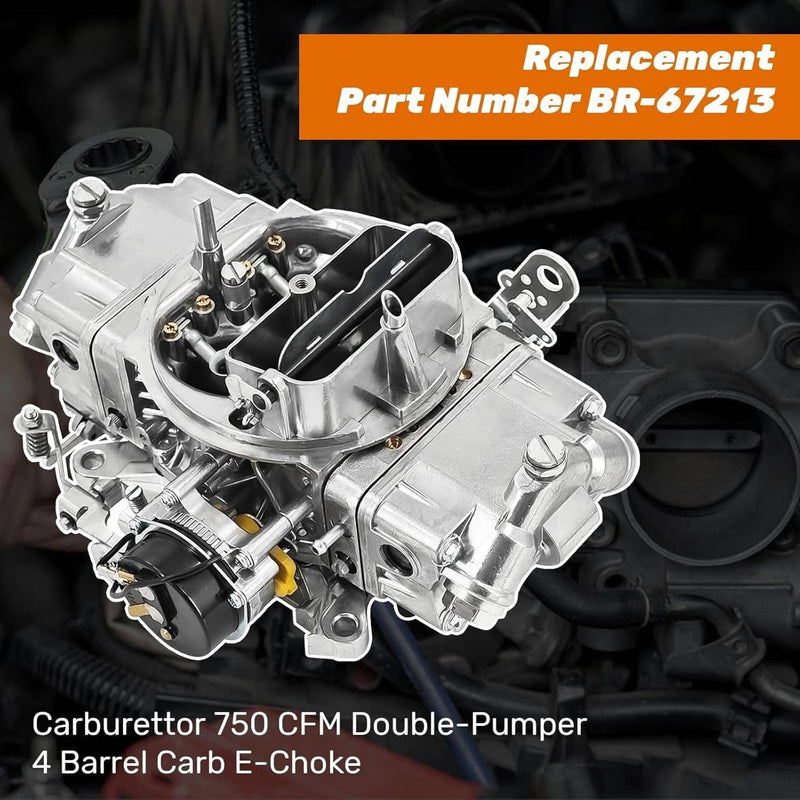 750 CFM Double Pumper 4 Barrel Carburetor E-Choke for Holley Quickfuel Brawler